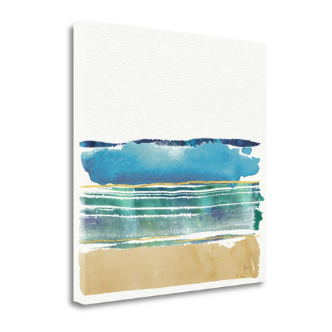 24" Artistic Watercolor Beach Interpretation Gallery Wrap Canvas Wall Art