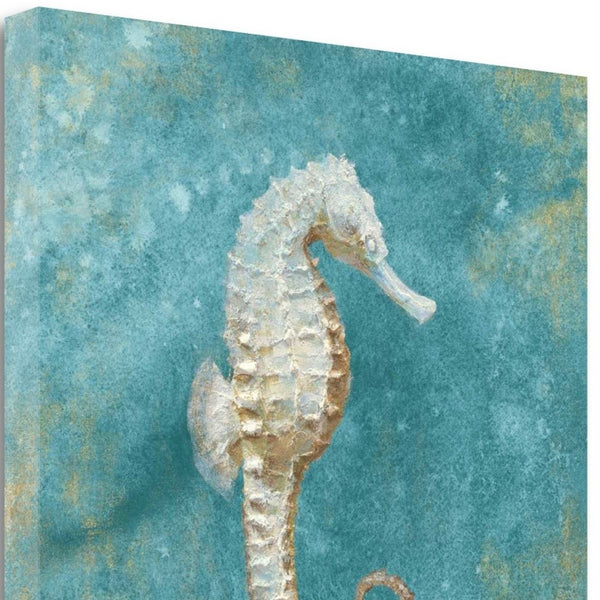 20" Majestic Seahorse in the Deep Blue Giclee Wrap Canvas Wall Art