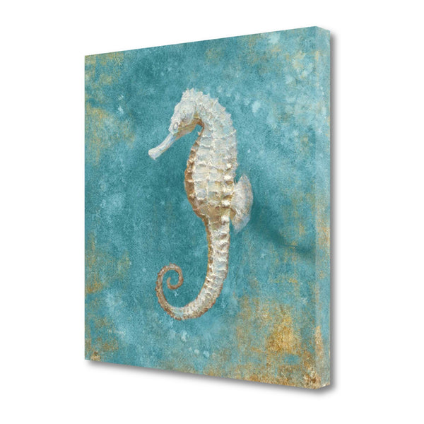 20" Majestic Seahorse in the Deep Blue Giclee Wrap Canvas Wall Art