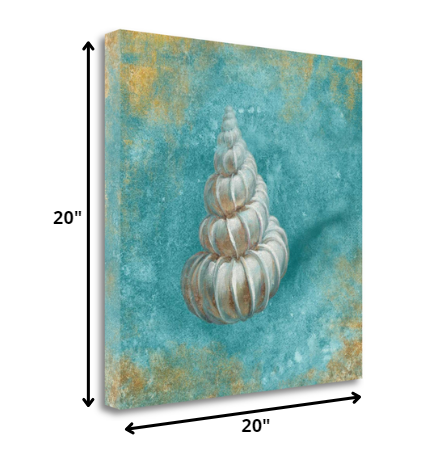 20" Majestic Seashell in the Bright Blue Sea Giclee Wrap Canvas Wall Art