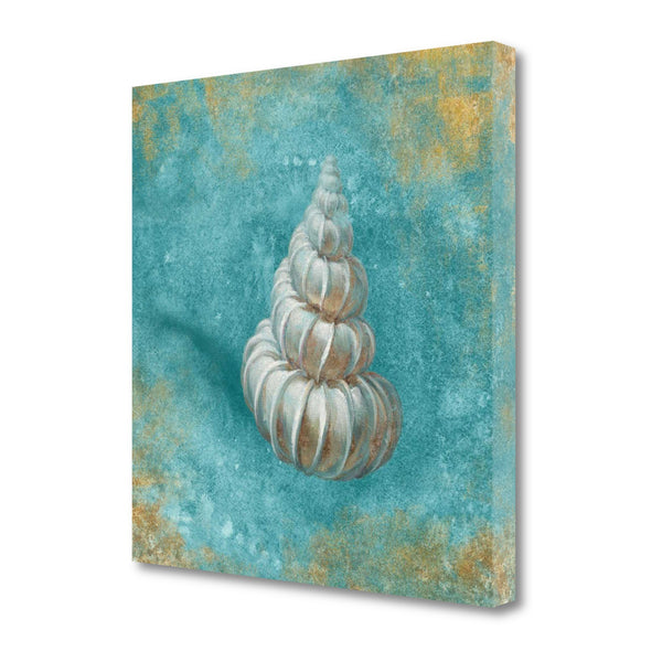 20" Majestic Seashell in the Bright Blue Sea Giclee Wrap Canvas Wall Art