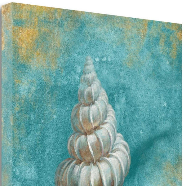 24" Majestic Seashell in the Bright Blue Sea Giclee Wrap Canvas Wall Art