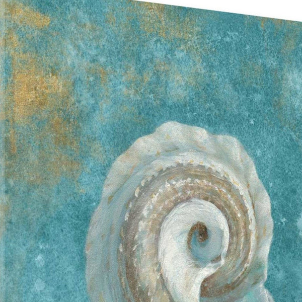 20" Majestic Seashell in the Deep Blue Sea Giclee Wrap Canvas Wall Art