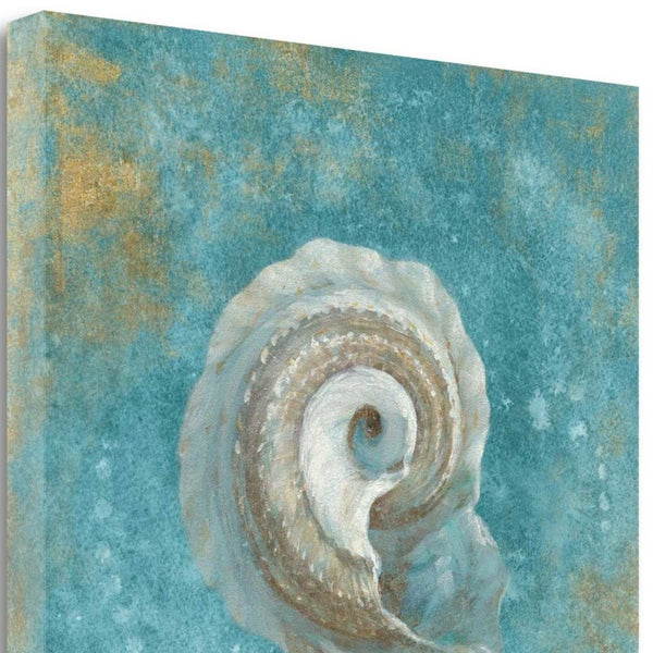 20" Majestic Seashell in the Deep Blue Sea Giclee Wrap Canvas Wall Art