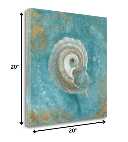 20" Majestic Seashell in the Deep Blue Sea Giclee Wrap Canvas Wall Art