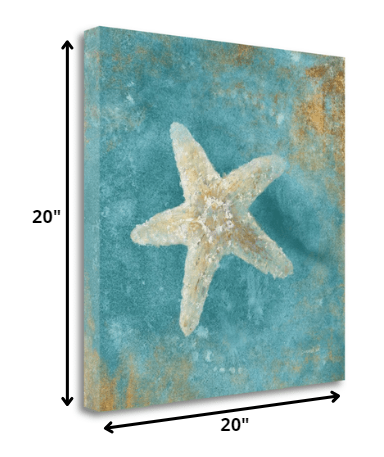 20" Majestic Starfish in the Deep Blue Sea Giclee Wrap Canvas Wall Art