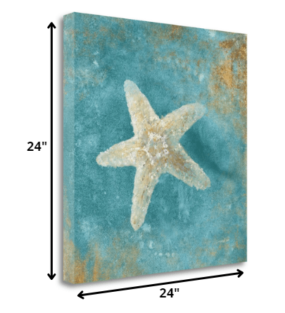 24" Majestic Starfish in the Deep Blue Sea Giclee Wrap Canvas Wall Art