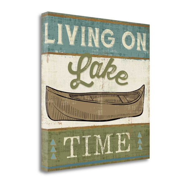 18" Rustic Lake Lifestyle Signage Gallery Wrap Canvas Wall Art