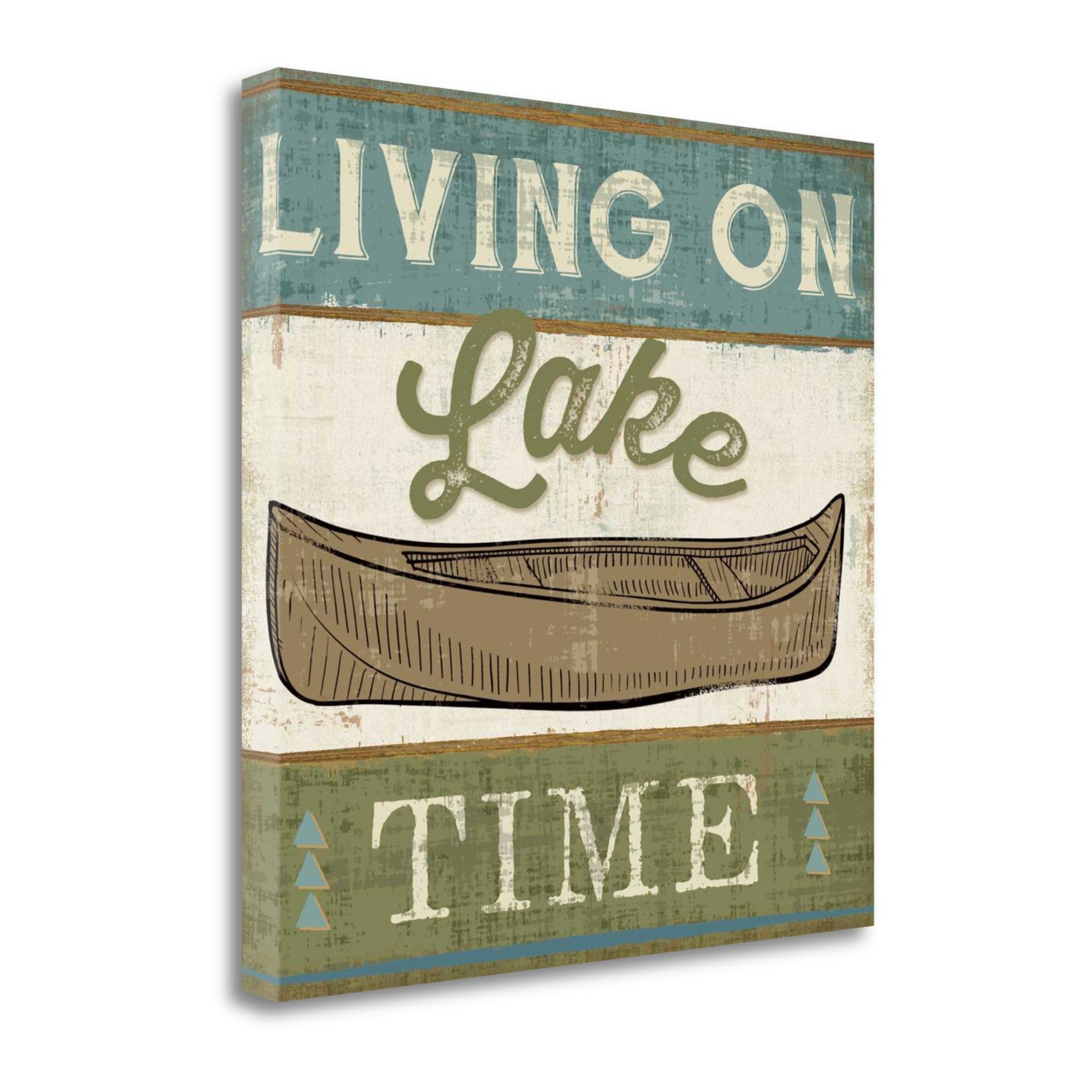 20" Rustic Lake Lifestyle Signage Gallery Wrap Canvas Wall Art