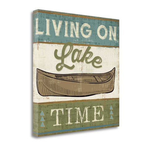 25" Rustic Lake Lifestyle Signage Gallery Wrap Canvas Wall Art