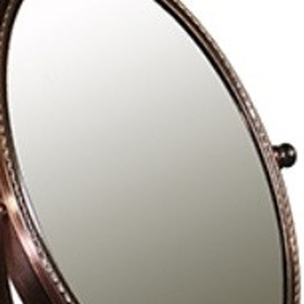 Vintage Style Copper 3X Magnification Vanity Mirror