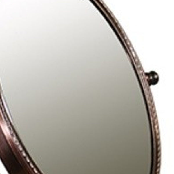 Vintage Style Copper 7X Magnification Vanity Mirror