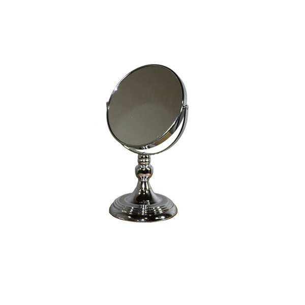 Vintage Pedestal Chrome 3X Magnification Vanity Mirror