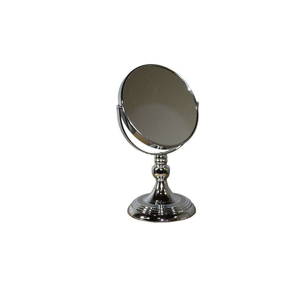 Vintage Pedestal Chrome 5X Magnification Vanity Mirror