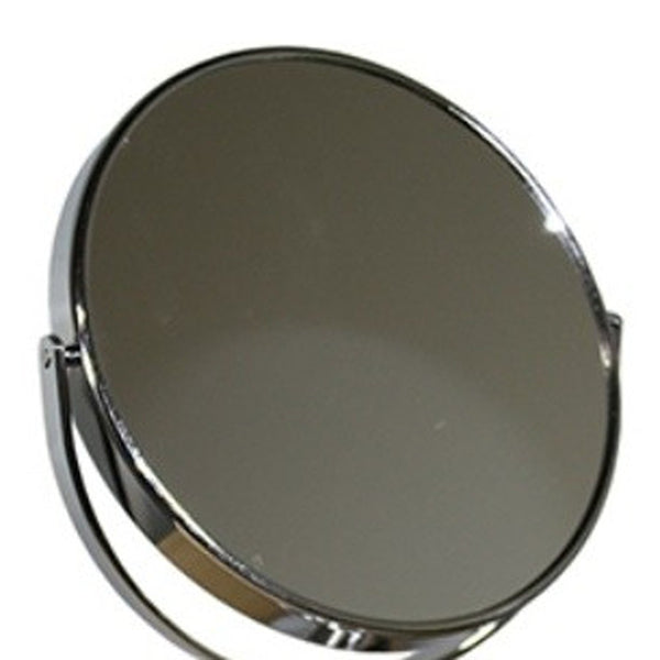 Vintage Pedestal Chrome 7X Magnification Vanity Mirror