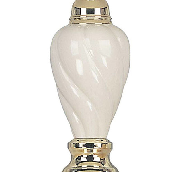 Gold and Ivory Table Lamp with White Shade