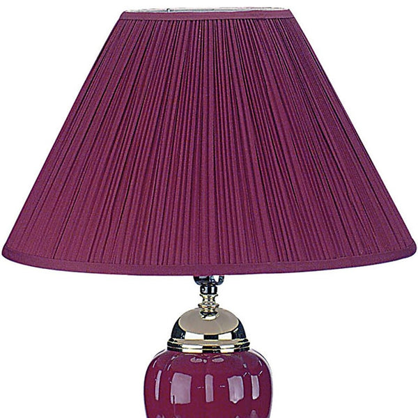 Silver and Magenta Table Lamp with Magenta Shade