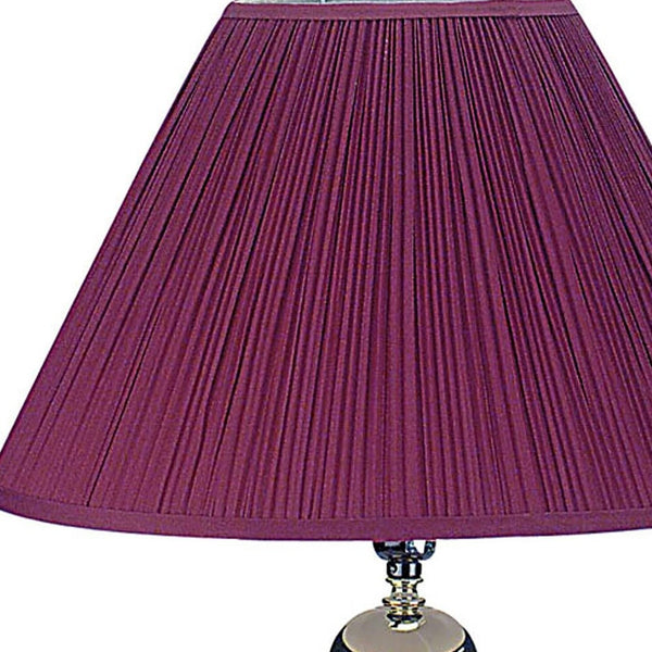 Silver and Magenta Table Lamp with Magenta Shade