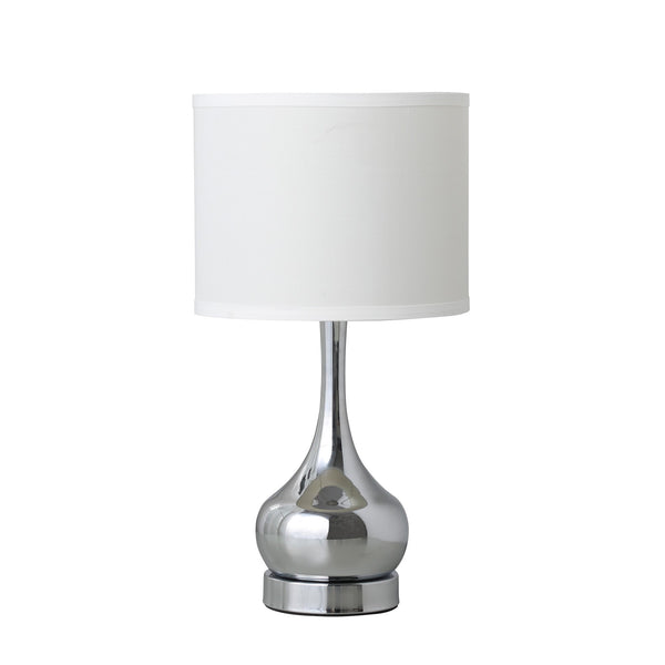 19” Contemporary Silver Metal Table Lamp