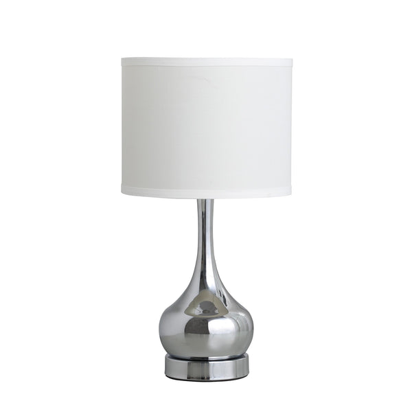 19” Contemporary Silver Metal Table Lamp