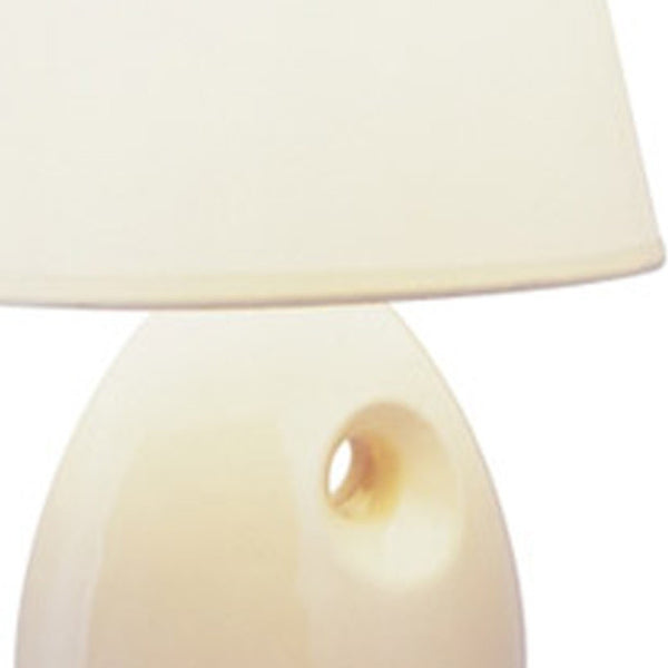 Contempo Contour Beige Ceramic Table Lamp