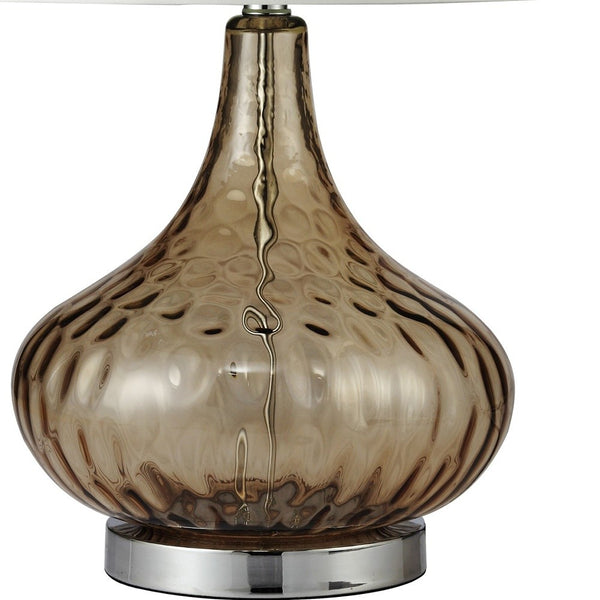 Brown Textured Glass Table Lamp