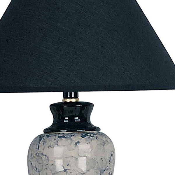 Navy Blue Marbled Ceramic Table Lamp