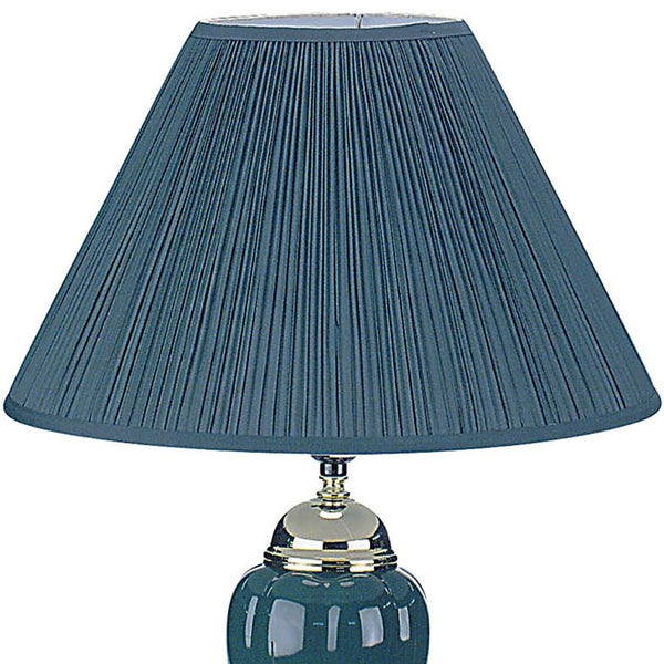 Silver and Teal Table Lamp with Teal Shade