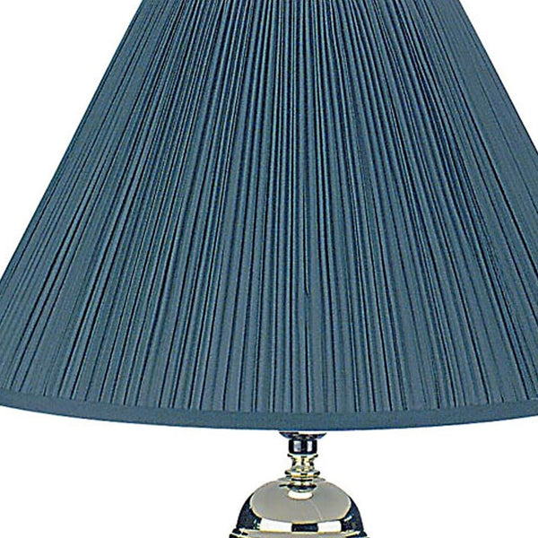 Silver and Teal Table Lamp with Teal Shade