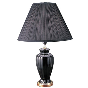 26” Stylish Black Ceramic Urn Shape Table Lamp