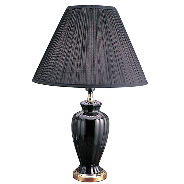 26” Stylish Black Ceramic Urn Shape Table Lamp