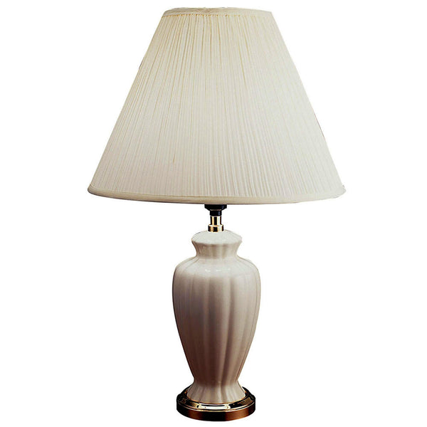 26” Stylish Ivory Ceramic Urn Shape Table Lamp