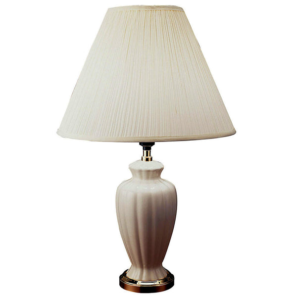 26” Stylish Ivory Ceramic Urn Shape Table Lamp