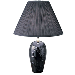 26” Black Iris Urn Shape Table Lamp