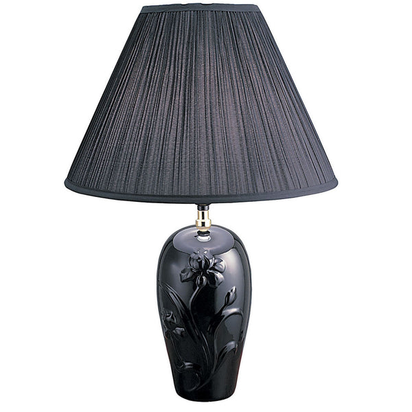 26” Black Iris Urn Shape Table Lamp