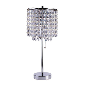 20” Modern Tall Silver Crystal Chandelier Lamp