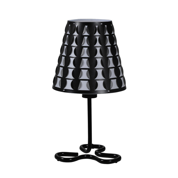 16” Modern Black And White Metal Table Lamp