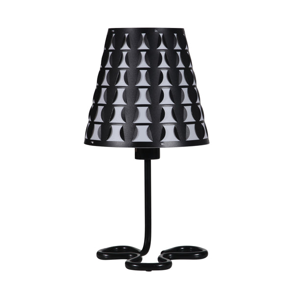 16” Modern Black And White Metal Table Lamp