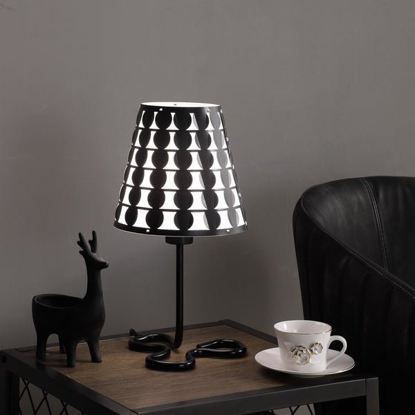 16” Modern Black And White Metal Table Lamp