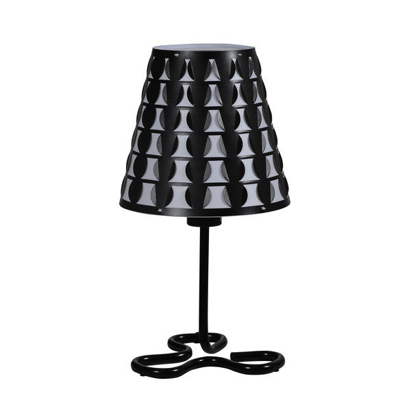 16” Modern Black And White Metal Table Lamp