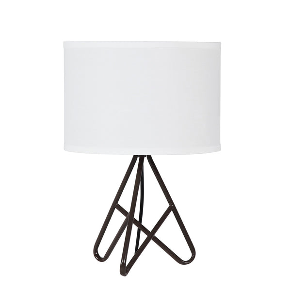 18” Asymmetric Espresso Metal Table Lamp