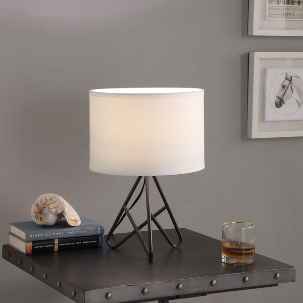 18” Asymmetric Espresso Metal Table Lamp