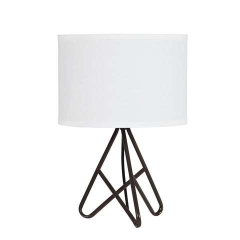 18” Asymmetric Espresso Metal Table Lamp