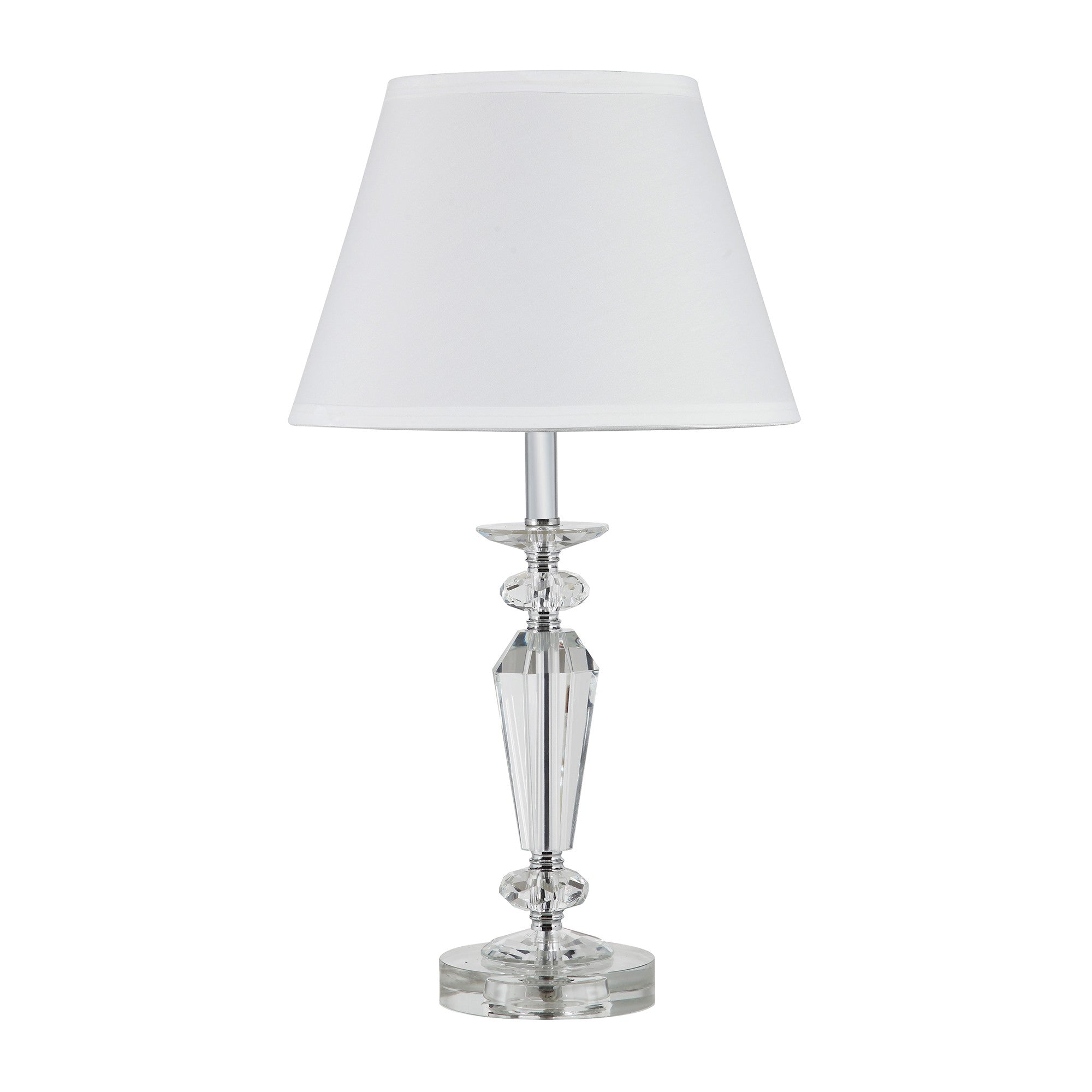 22” White Stylish Crystal Table Lamp