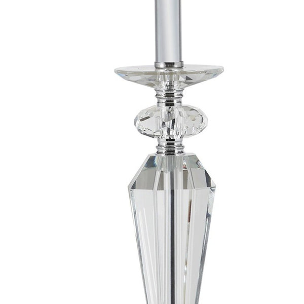 22” White Stylish Crystal Table Lamp