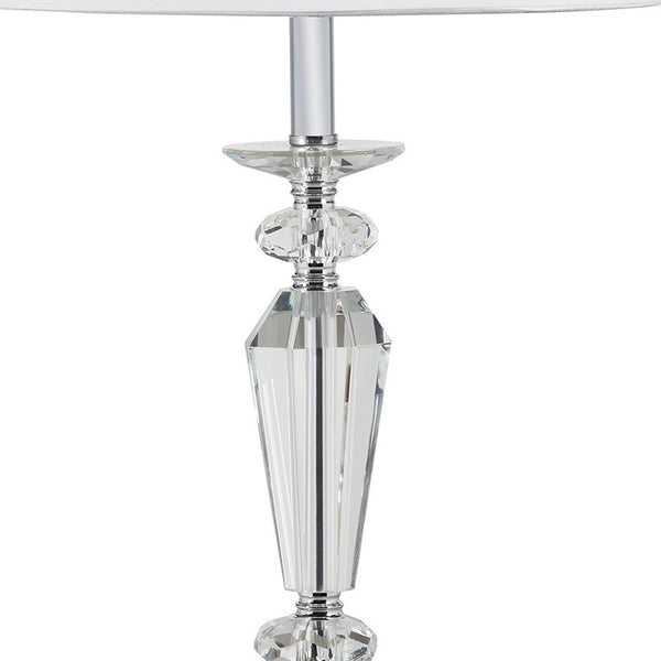 22” White Stylish Crystal Table Lamp