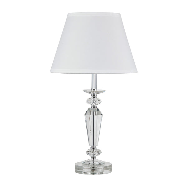 22” White Stylish Crystal Table Lamp