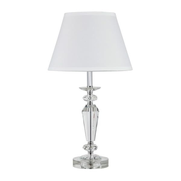 22” White Stylish Crystal Table Lamp