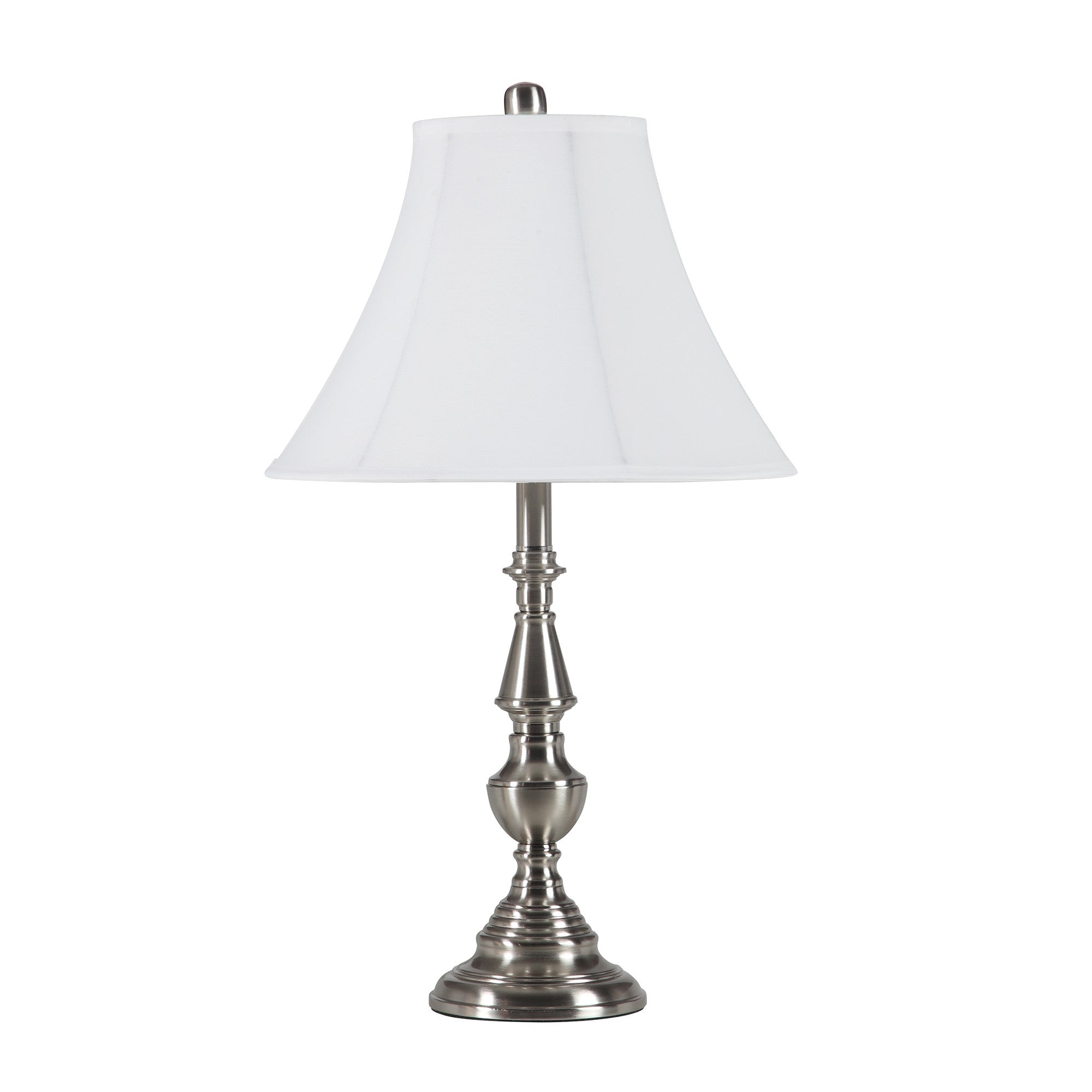 26” Traditional Brushed Nickel Metal Table Lamp