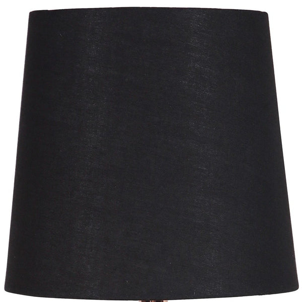 11” Geometric Black And Pink Metal Table Lamp